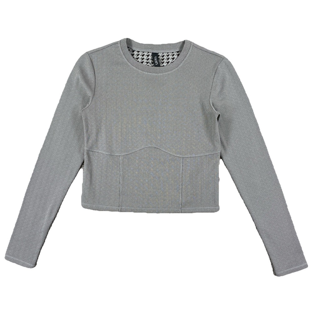 Vuori Textured Chilled Out Top Houndstooth Women's Small Gray - Picture 1 of 8